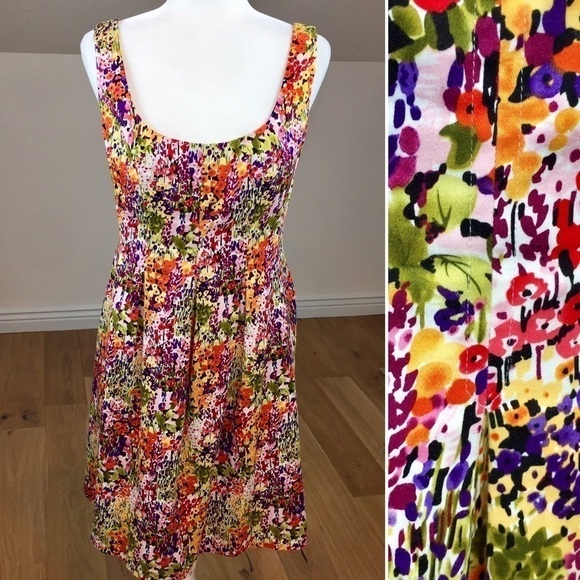 Nine West Mini Floral Print Midi Dress - Picture 1 of 4
